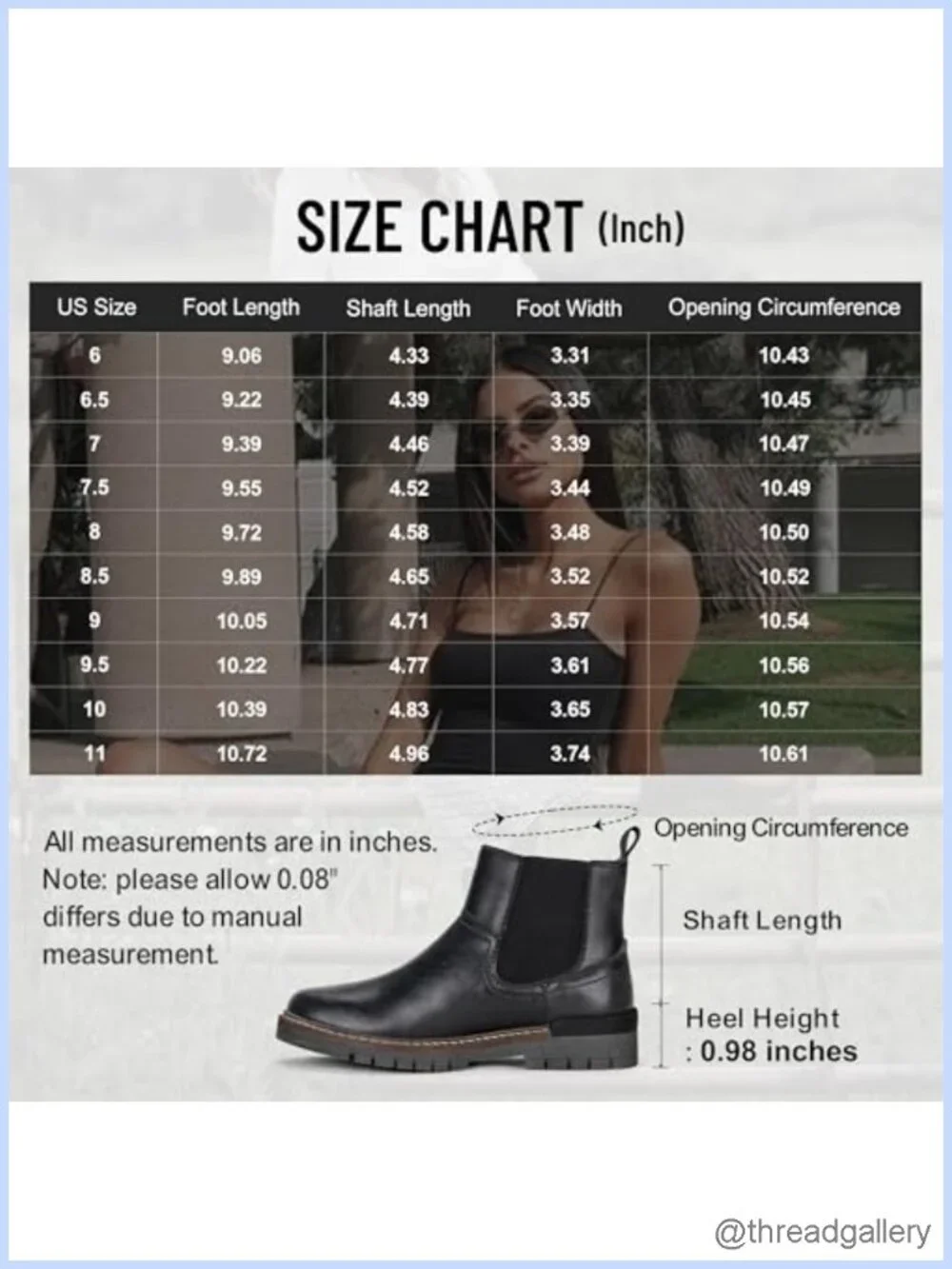 Women's Chelsea Boots Slip on Platform Chunky Heel Round Toe Ankle Boot with